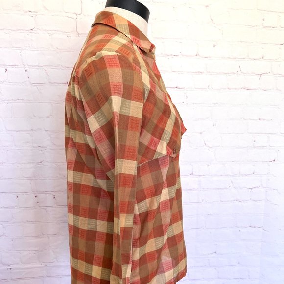 80's Plaid Blouse - Western Style - Size Small - Brand Gil & co. - Picture 6 of 10